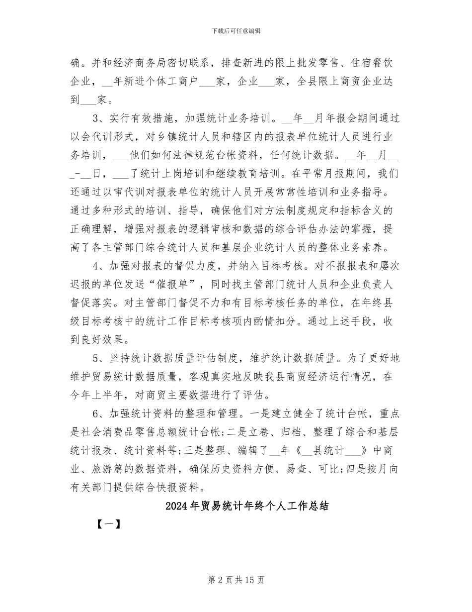 2024年贸易统计年度工作总结_第2页