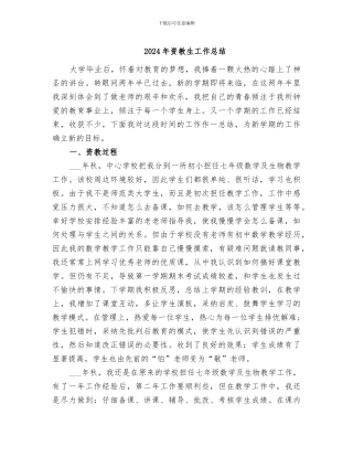 2024年资教生工作总结