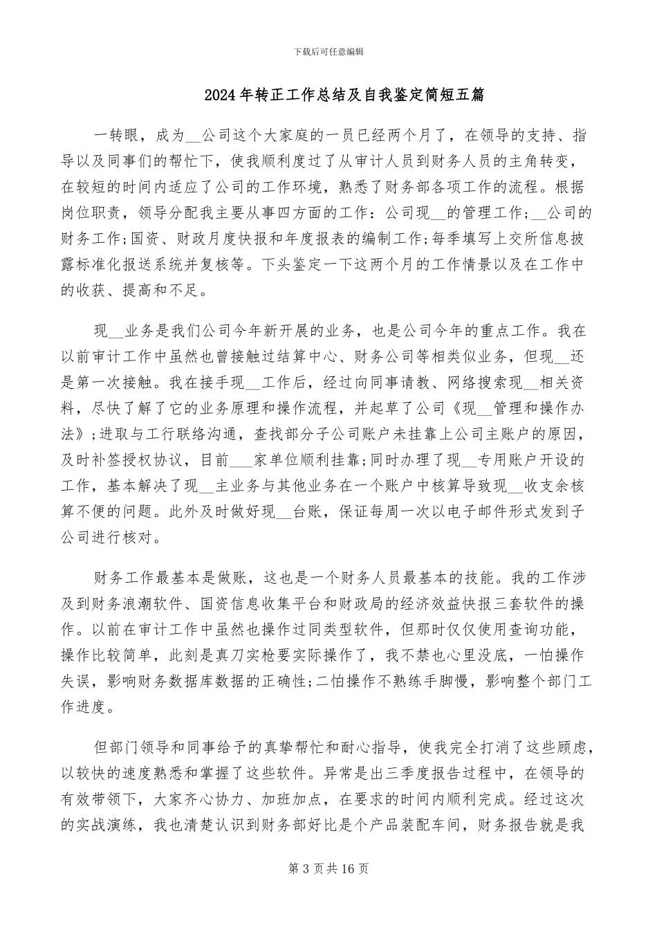 2024年转正工作总结写作内容_第3页