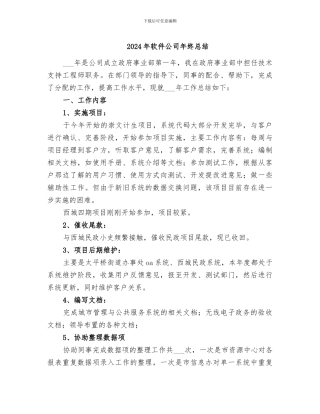 2024年软件公司年终总结