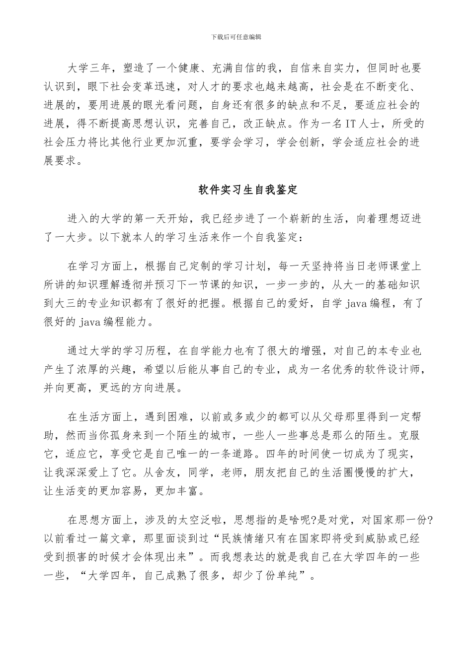 2024年软件实习生自我鉴定总结_第2页