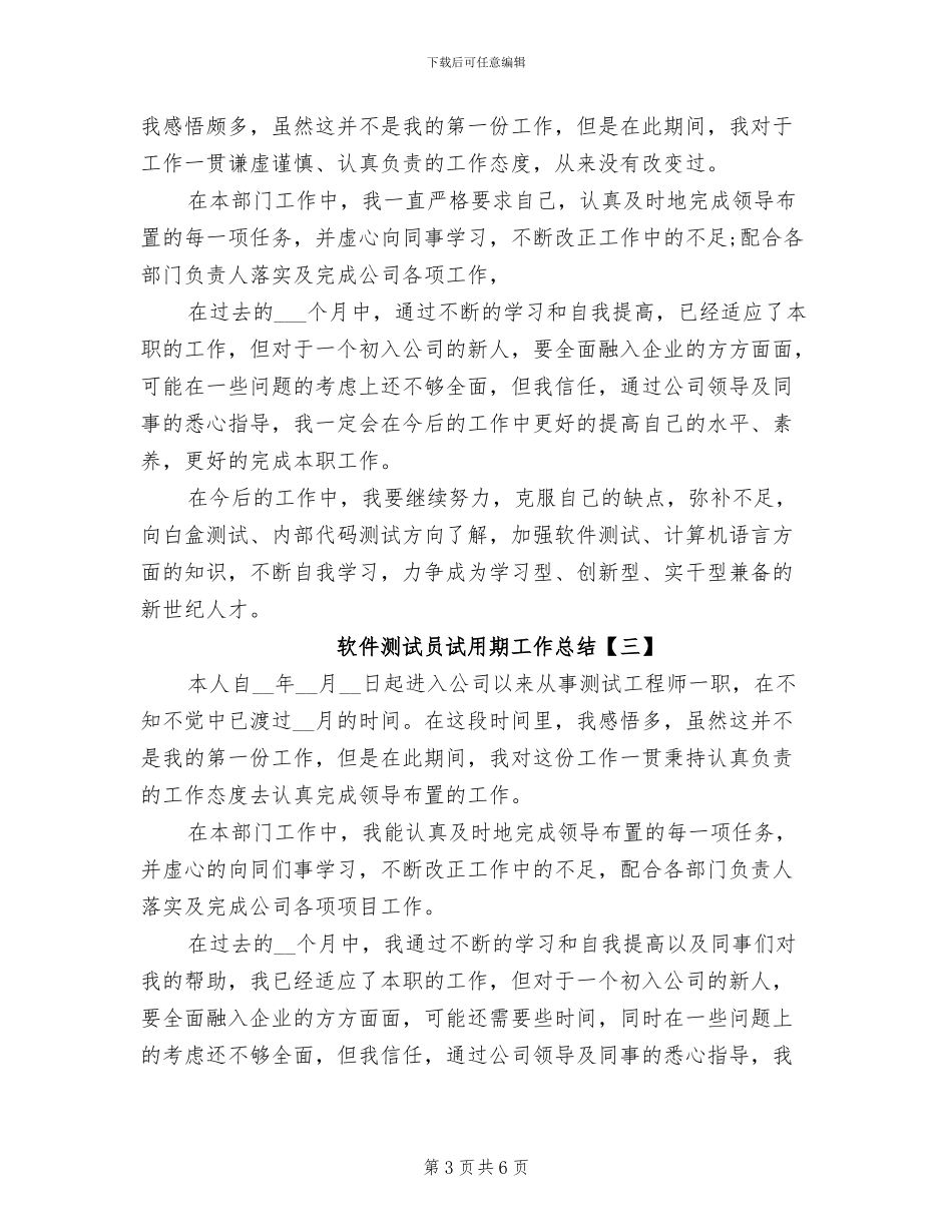 2024年软件测试员试用期工作总结_第3页