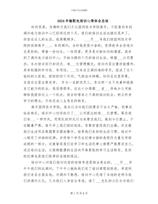 2024年输配电培训心得体会总结