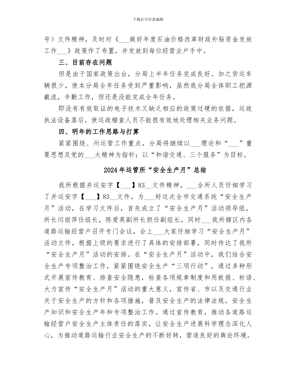 2024年运管局运输管理小结_第3页
