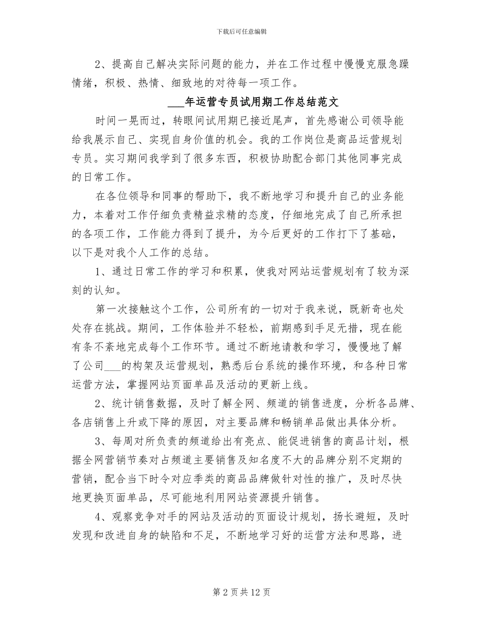 2024年运维工程师试用期工作总结范文_第2页