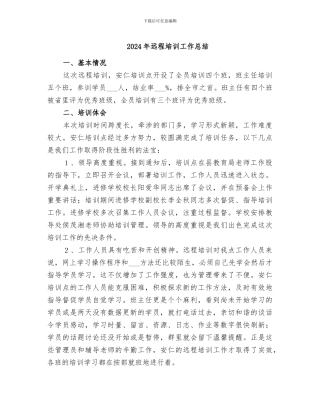 2024年远程培训工作总结