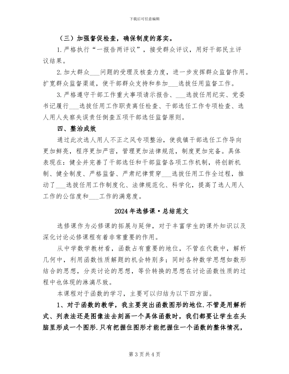 2024年选人用人突出问题整治工作总结_第3页