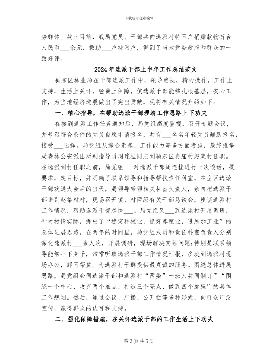 2024年选派干部上半年工作总结_第3页