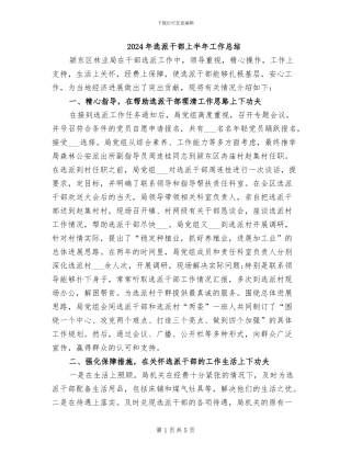 2024年选派干部上半年工作总结