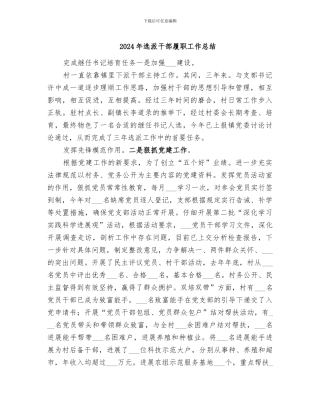 2024年选派干部履职工作总结