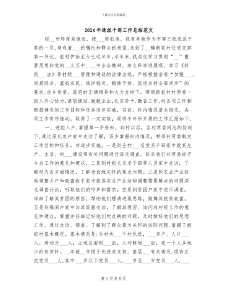 2024年选派干部工作总结范文