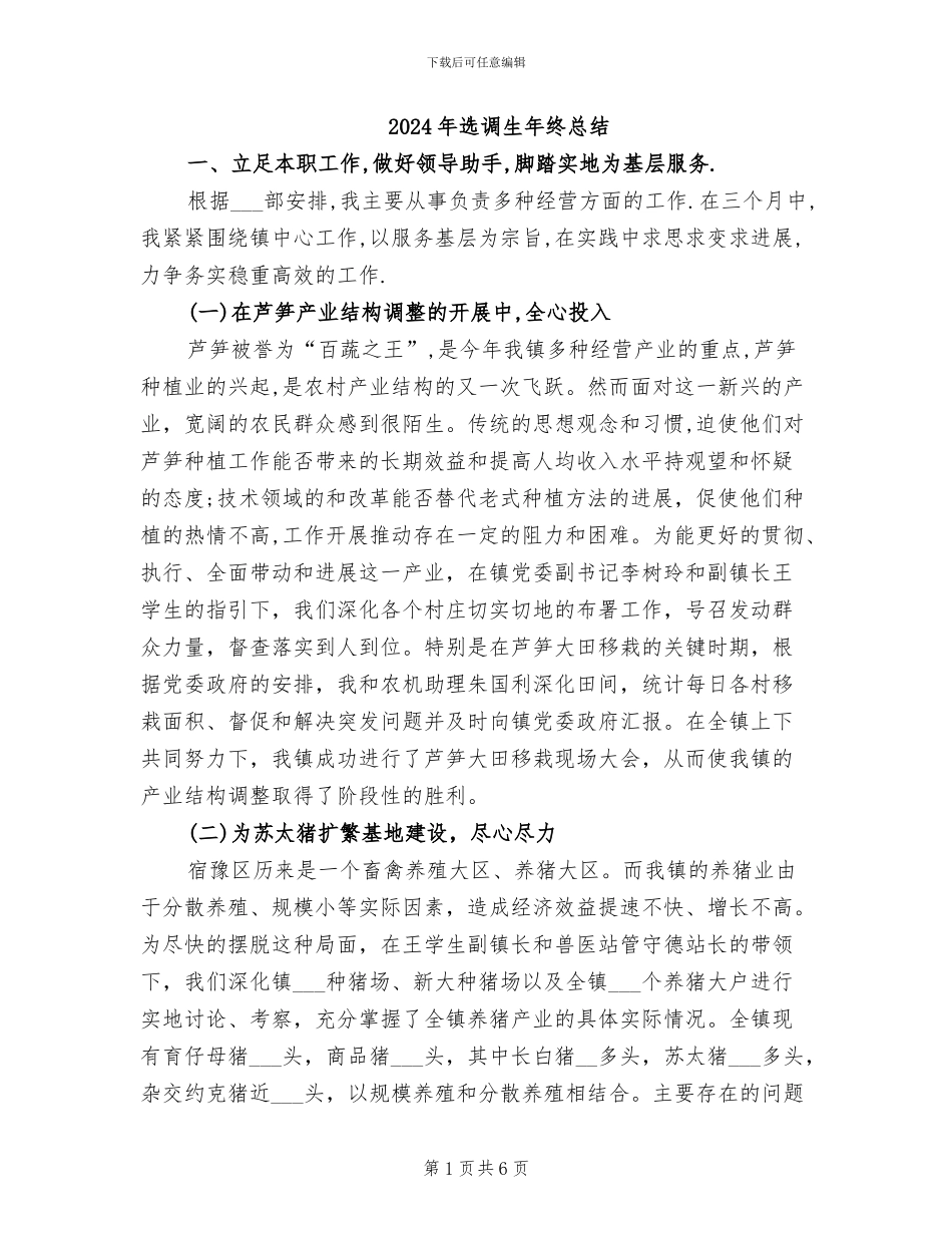 2024年选调生年终总结_第1页