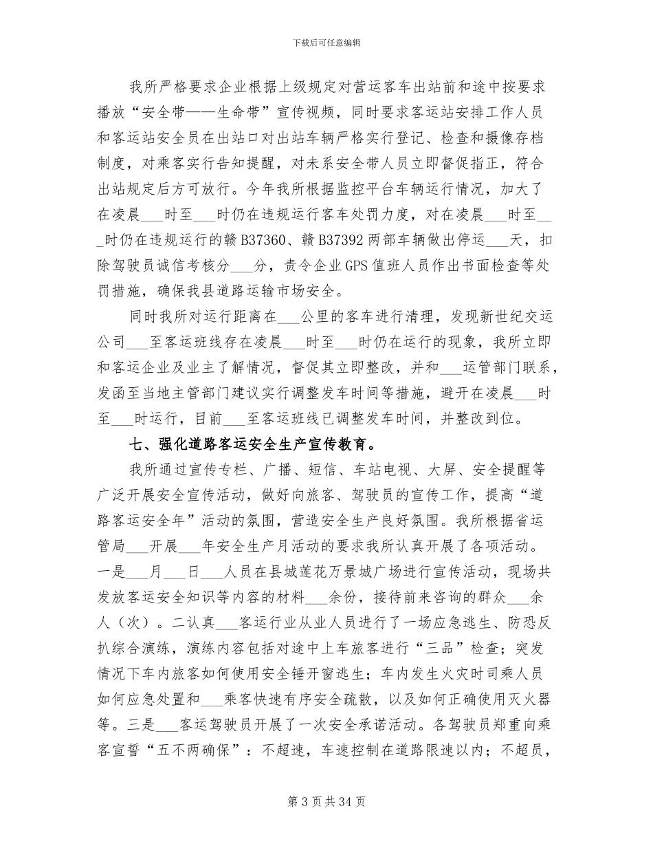 2024年道路客运、危险货物运输专项整治工作总结_第3页