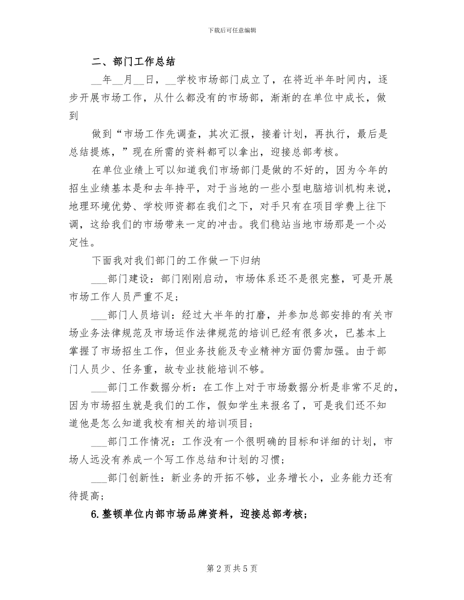 2024年部门经理试用期工作总结_第2页