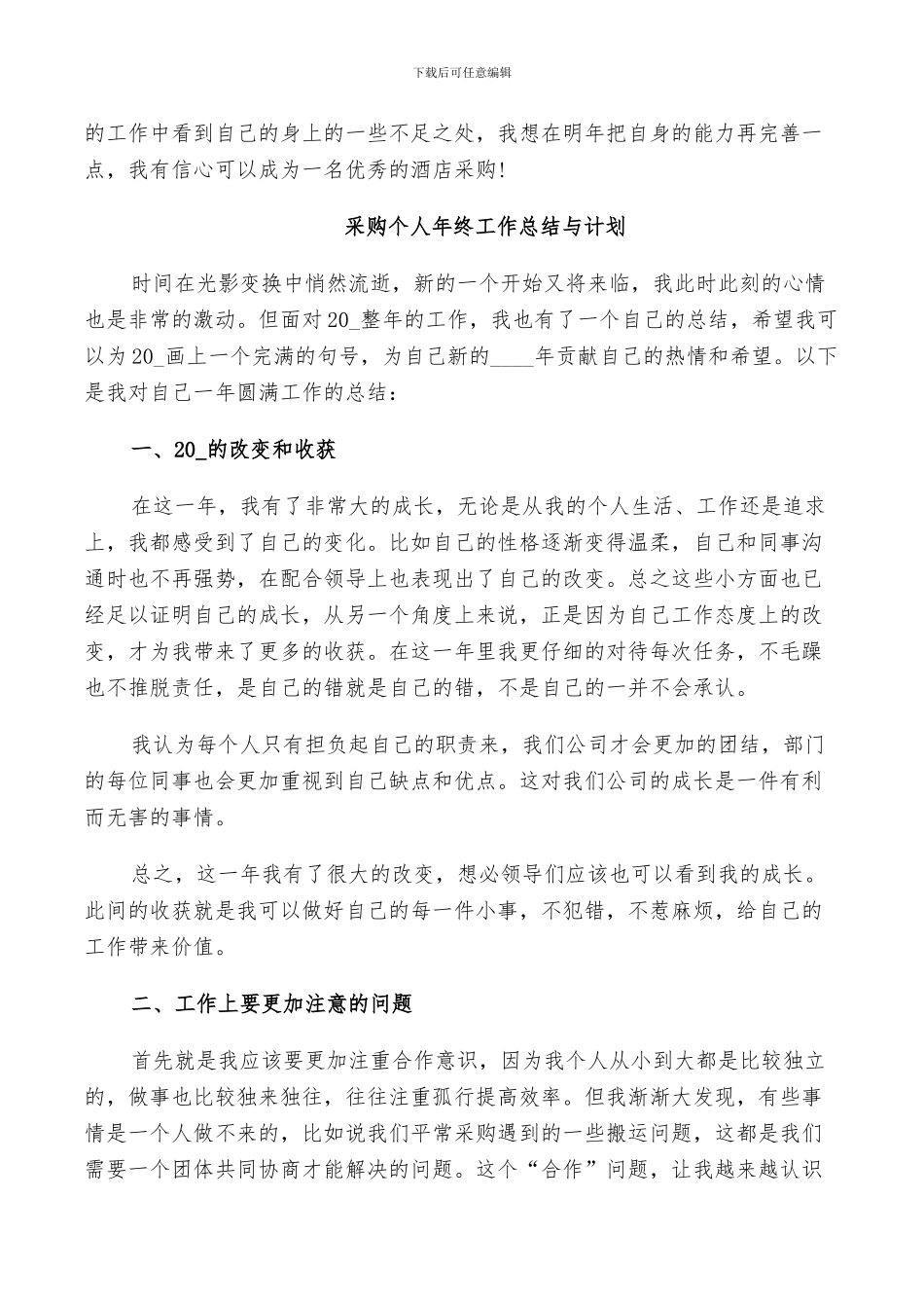 2024年采购个人年终工作总结与计划_第2页