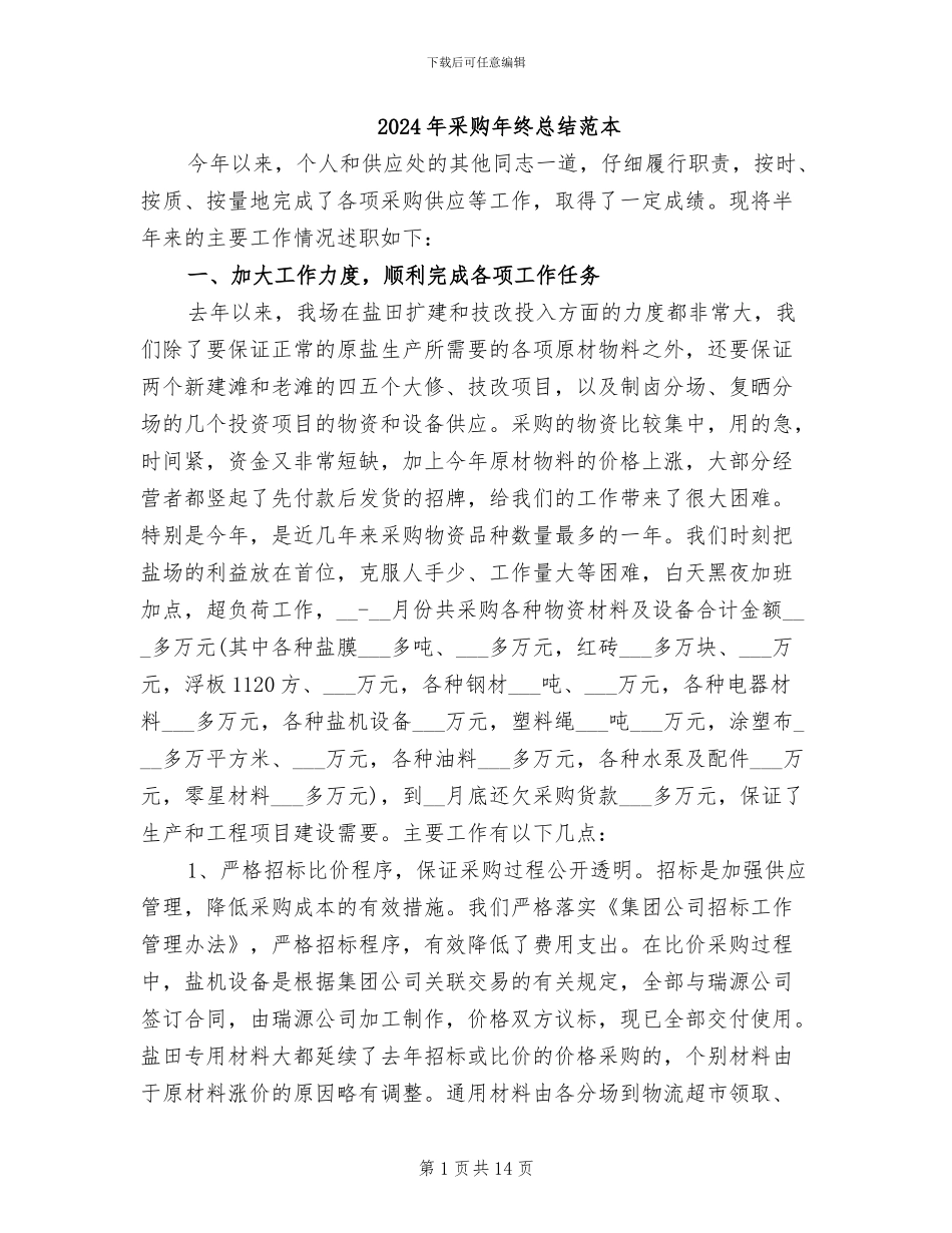 2024年采购年终总结范本_第1页