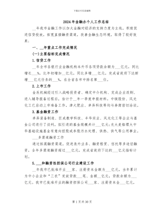 2024年金融办个人工作总结