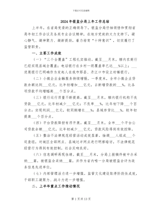 2024年银监分局上年工作总结