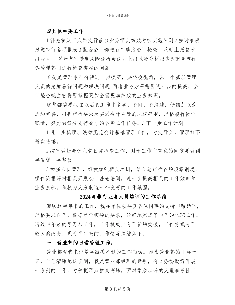 2024年银行业务主管年终总结_第3页