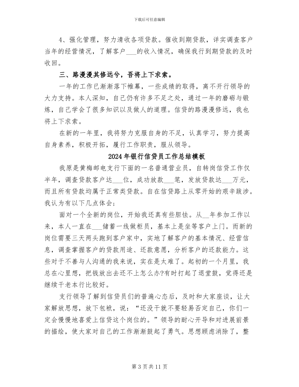 2024年银行信贷员工作总结_第3页