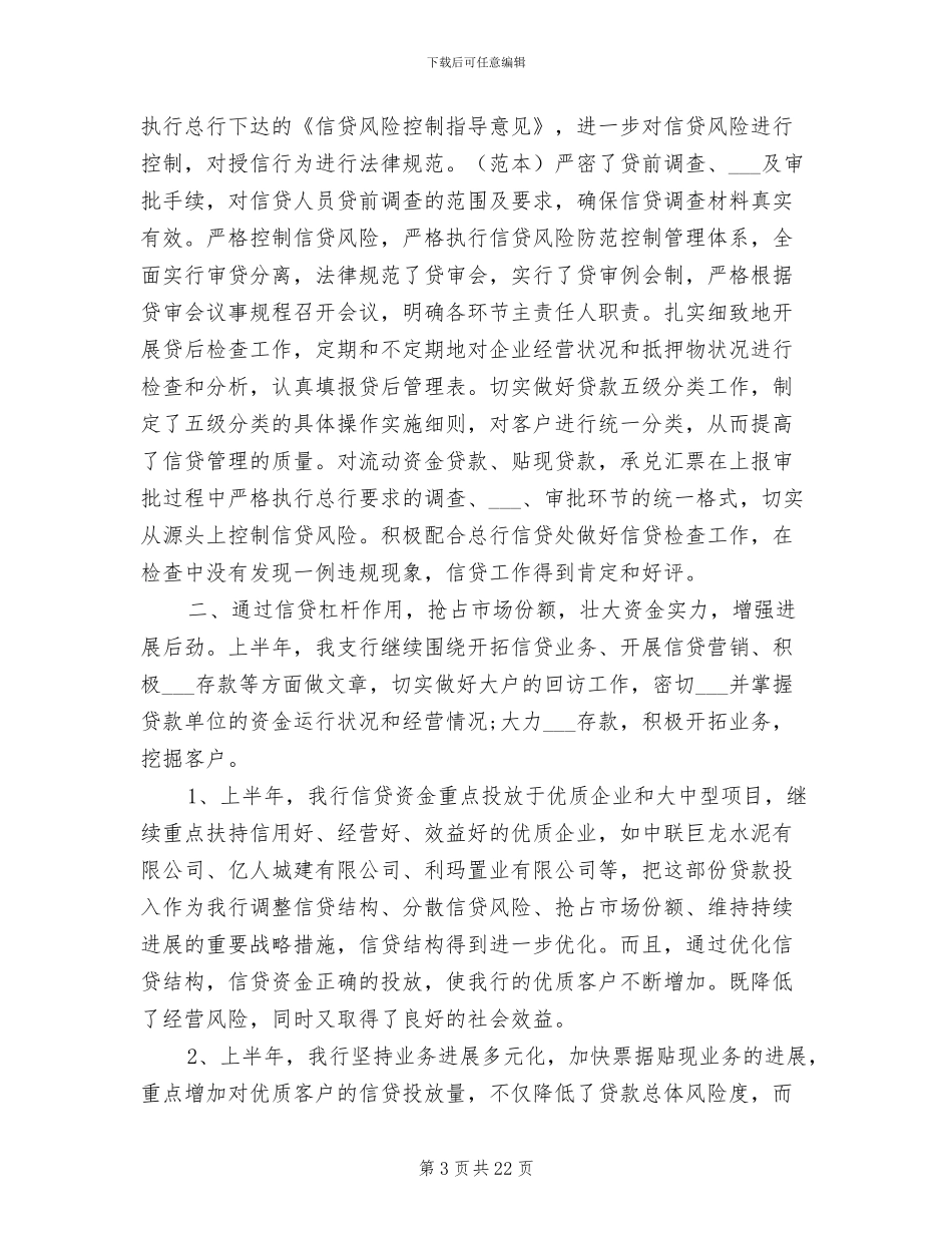 2024年银行信贷员工作总结模板_第3页