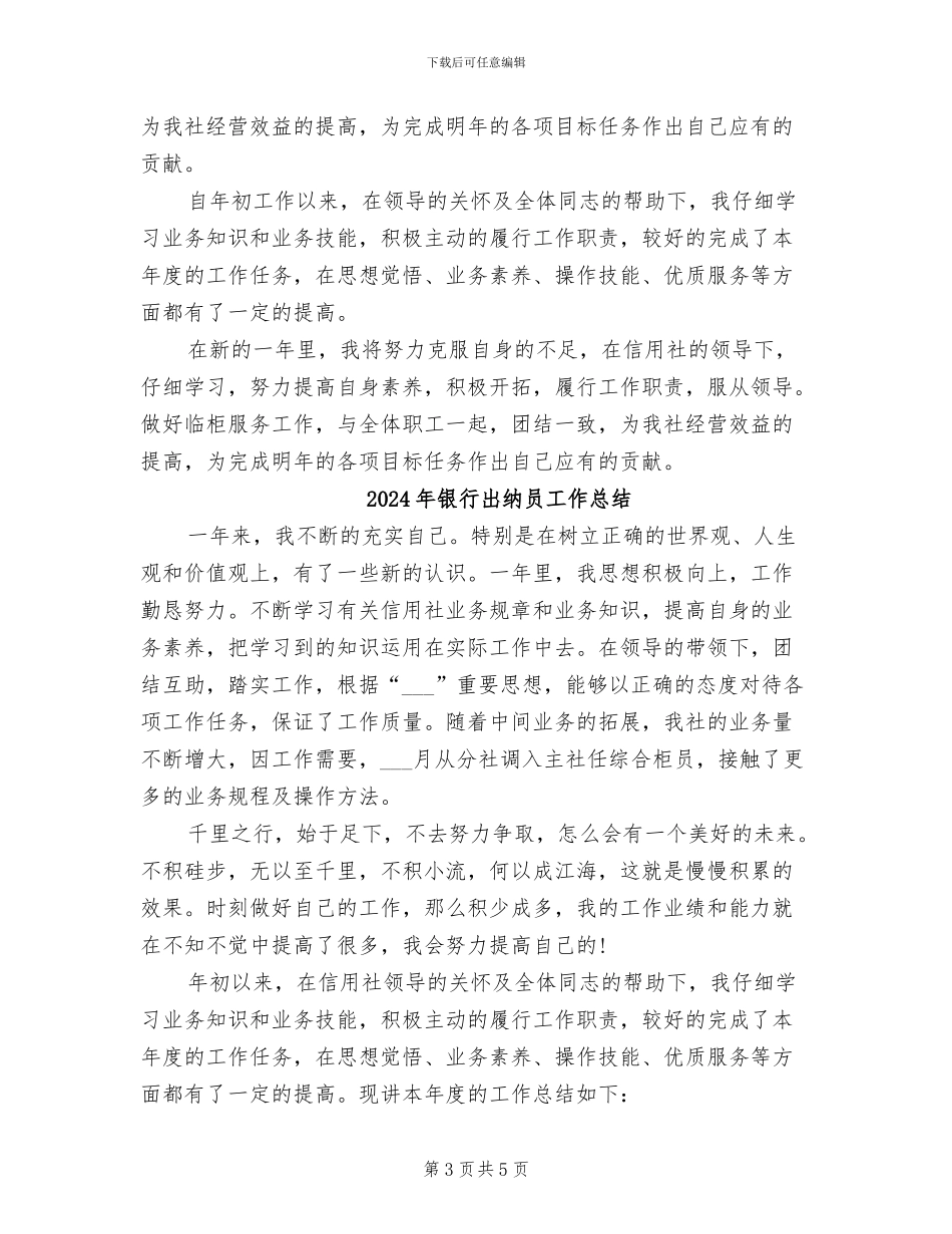 2024年银行出纳员工作个人总结_第3页