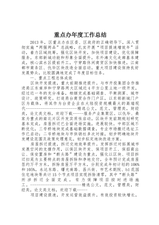 重点办年度工作总结