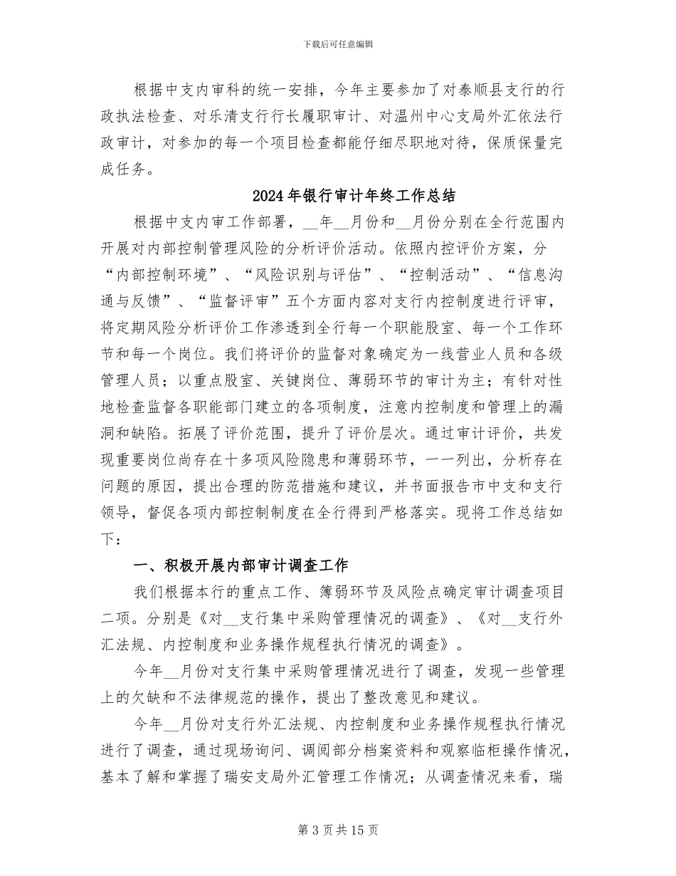 2024年银行审计年度总结范文_第3页