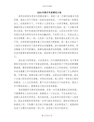 2024年银行年度情况小结