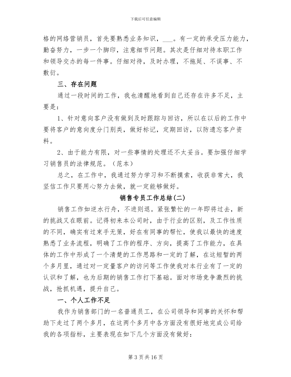2024年销售专员工作总结_第3页