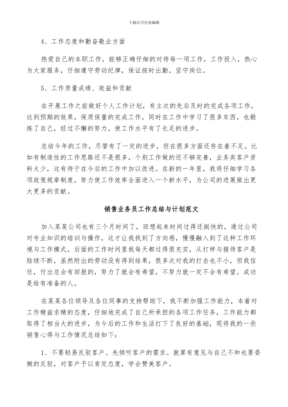 2024年销售业务员工作总结与计划范文_第2页
