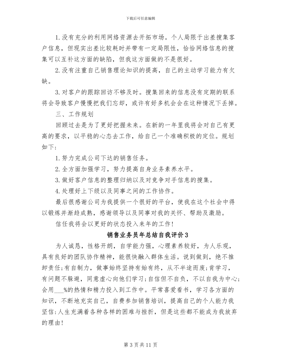 2024年销售业务员年总结自我评价_第3页