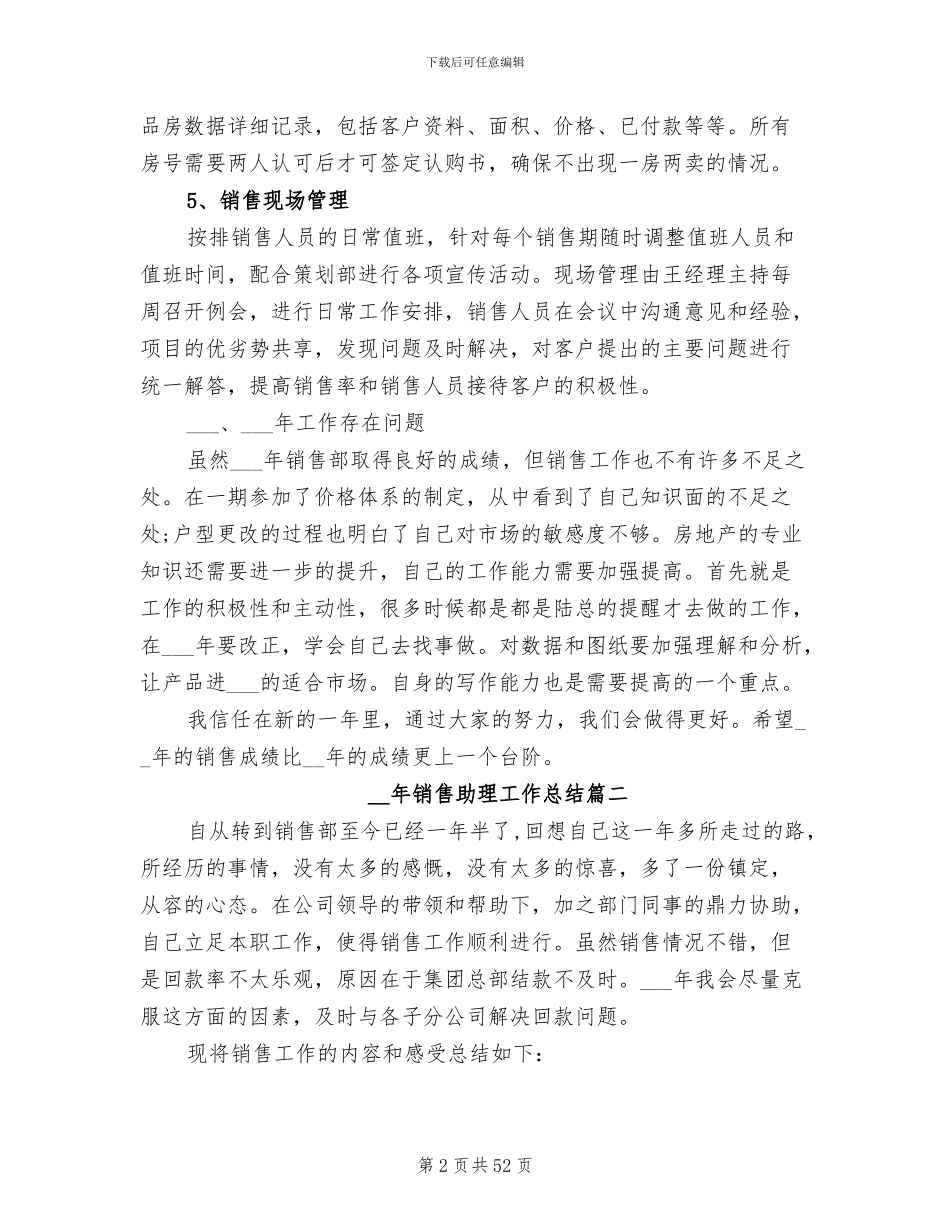 2024年销售助理工作总结格式_第2页
