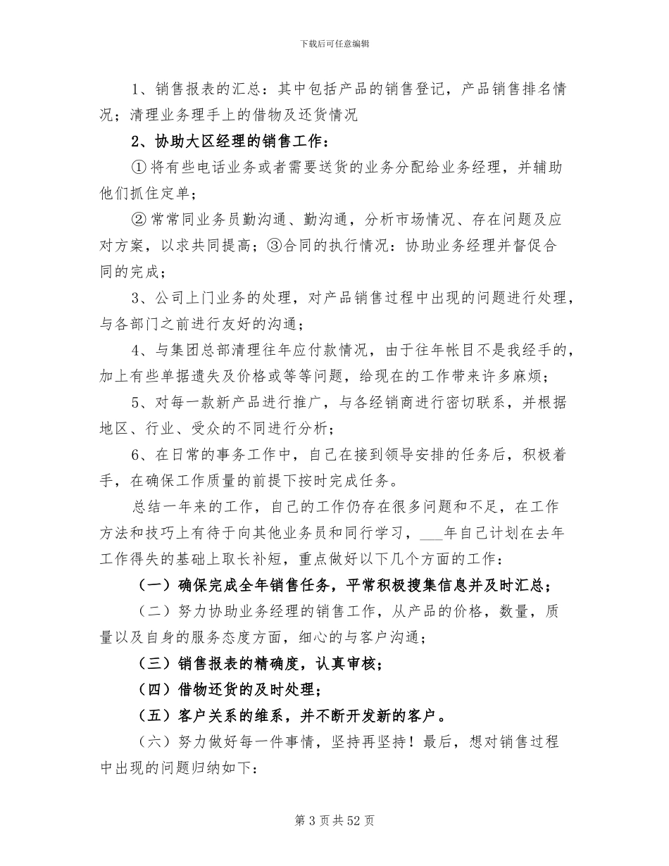 2024年销售助理工作总结格式_第3页