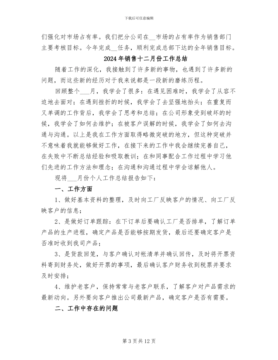 2024年销售十一月工作总结_第3页