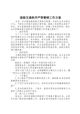 道路交通秩序严管整顿工作方案_1