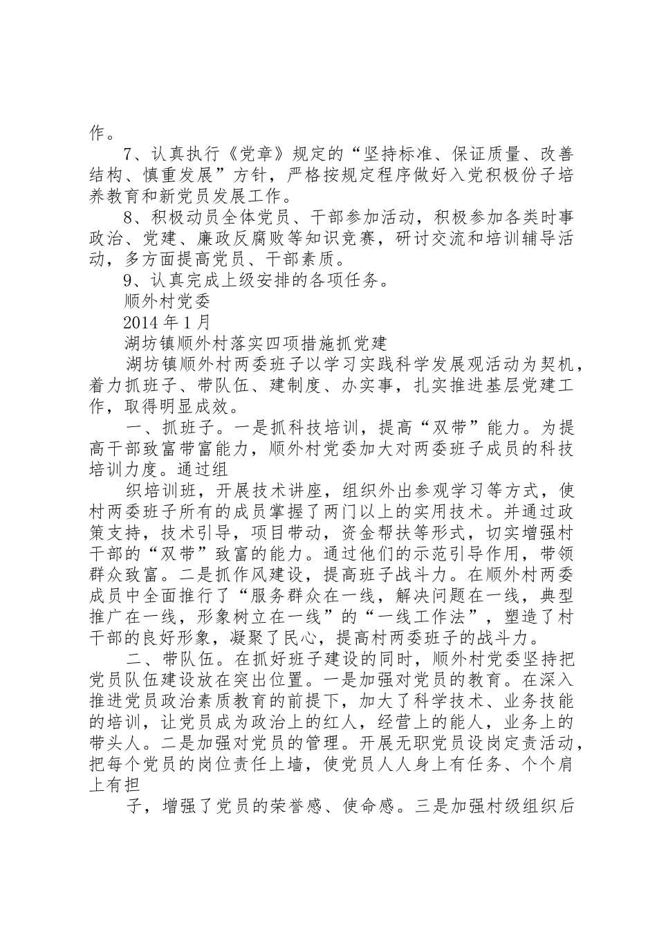 顺外村XX年党建工作落实措施_第2页