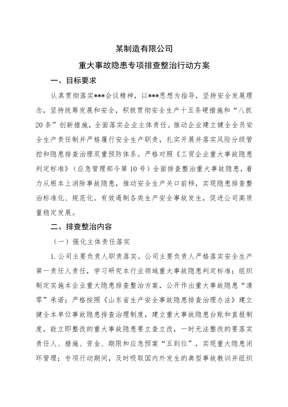 2023年重大事故隐患专项排查整治行动方案_第2页