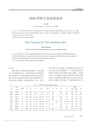 2024型铝合金的热处理