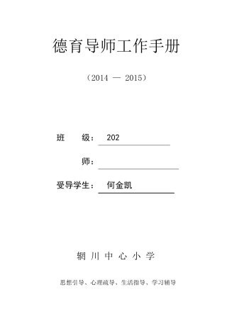 202德育导师工作手册