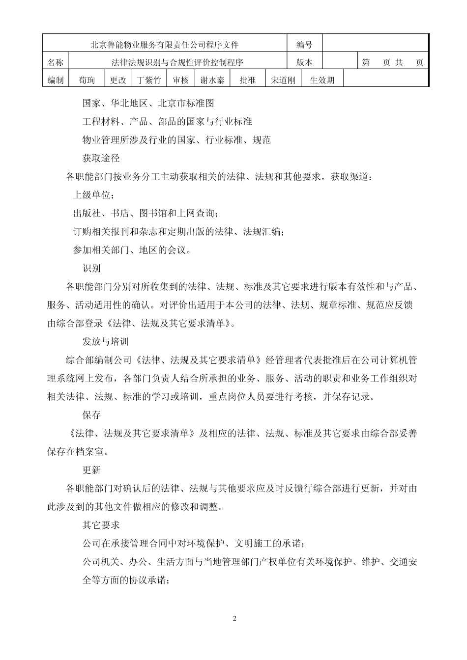 208法律法规识别及合规性评价控制程序_第2页