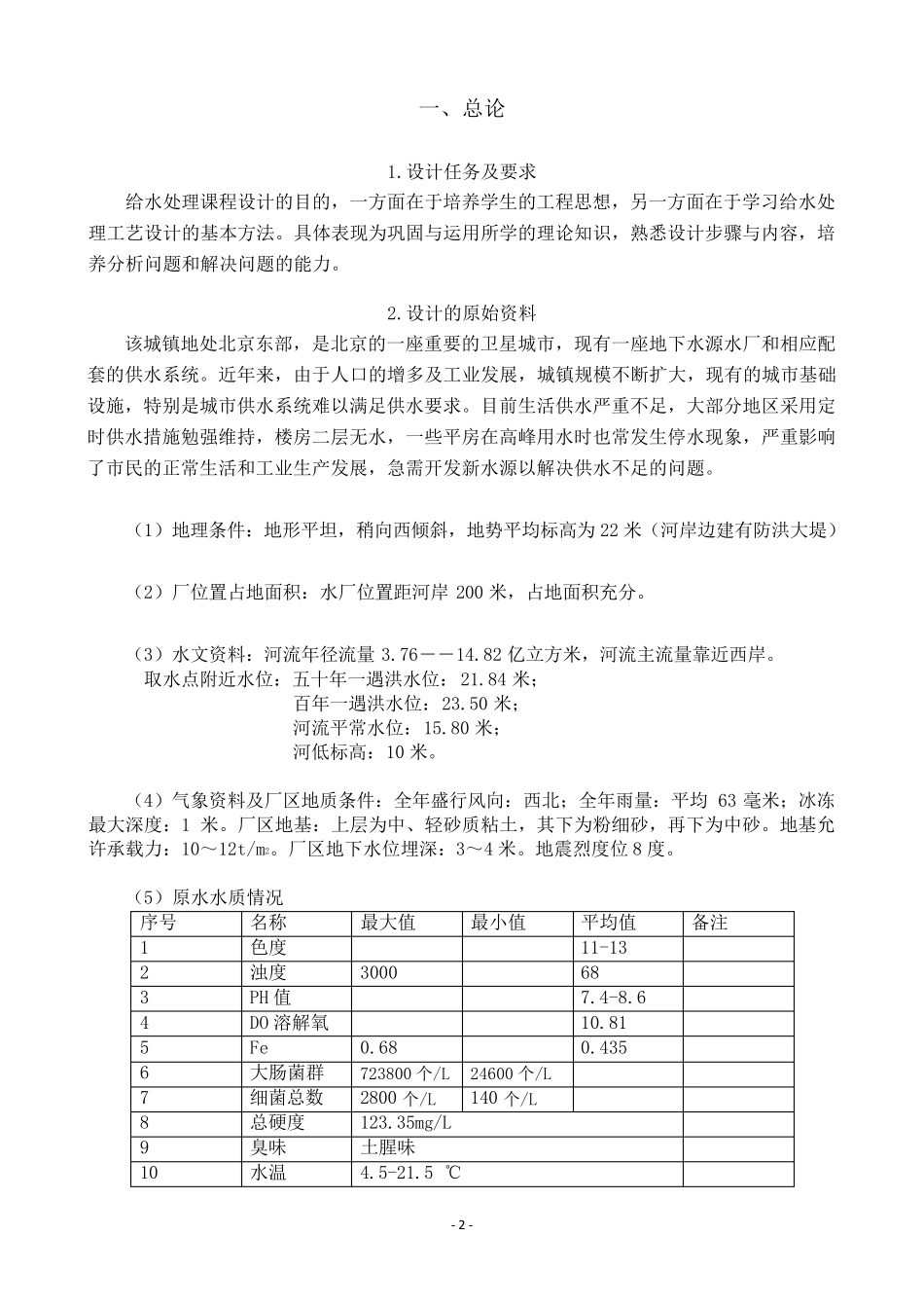20万吨净水厂设计计算说明书王帅_第2页