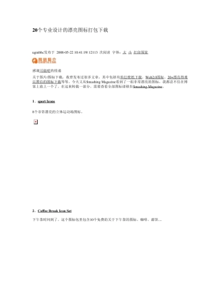 20个专业设计的漂亮图标打包下载