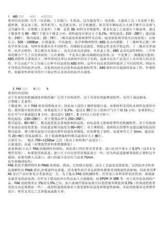 20种常见塑料性能参数
