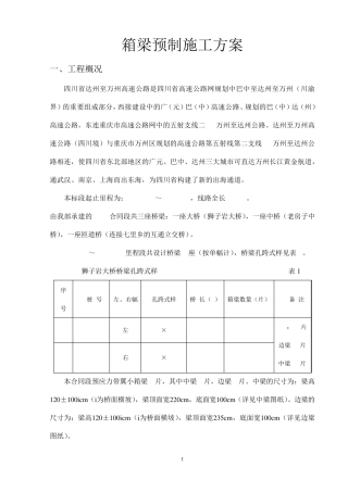20米箱梁预制施工方案