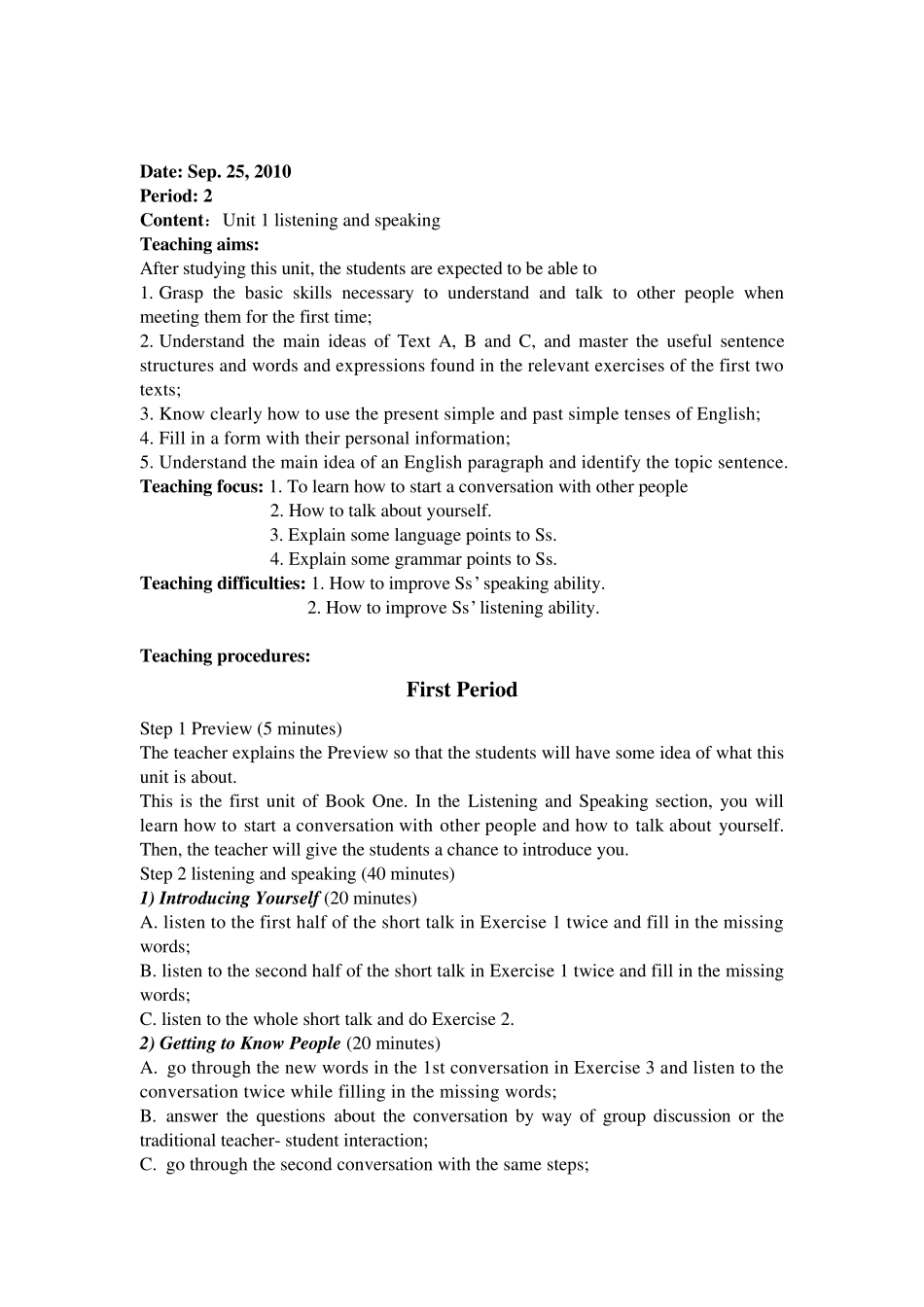 21世纪大学实用英语教案(第一册)_第3页