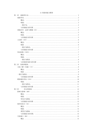 21项胜任力素质模型
