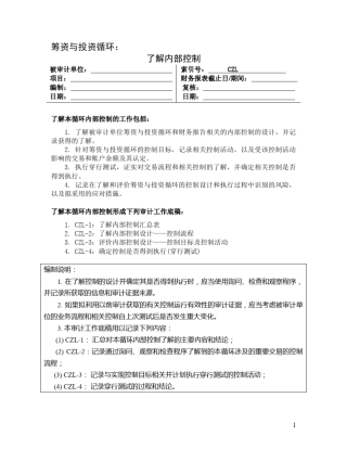 2225了解内部控制——筹资与投资循环