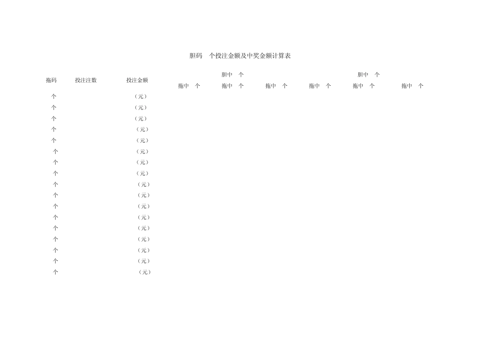 22选5复式计算表_第2页