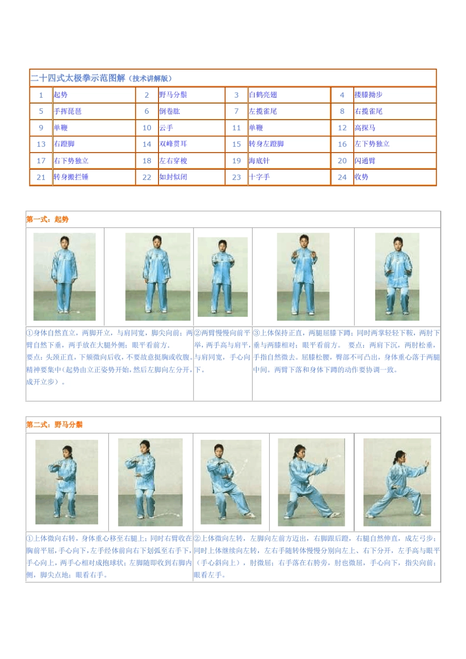 24式太极图解+详细说明完美版_第1页